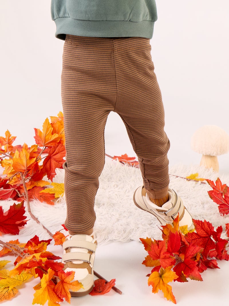 Legging en maille côtelée Marron - Kiabi