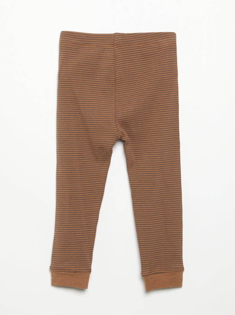 Legging en maille côtelée Marron - Kiabi