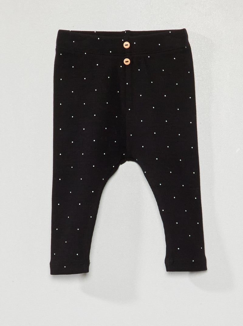 Legging en maille côtelée Noir - Kiabi