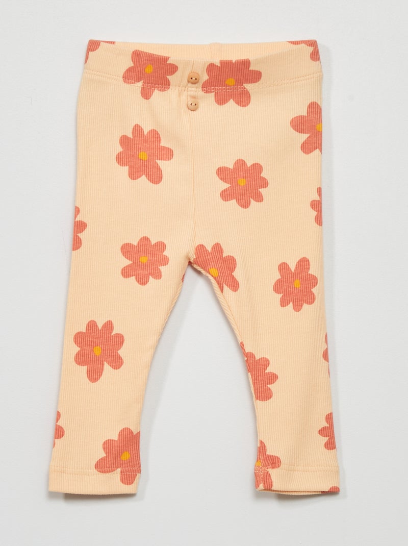 Legging en maille côtelée Orange - Kiabi