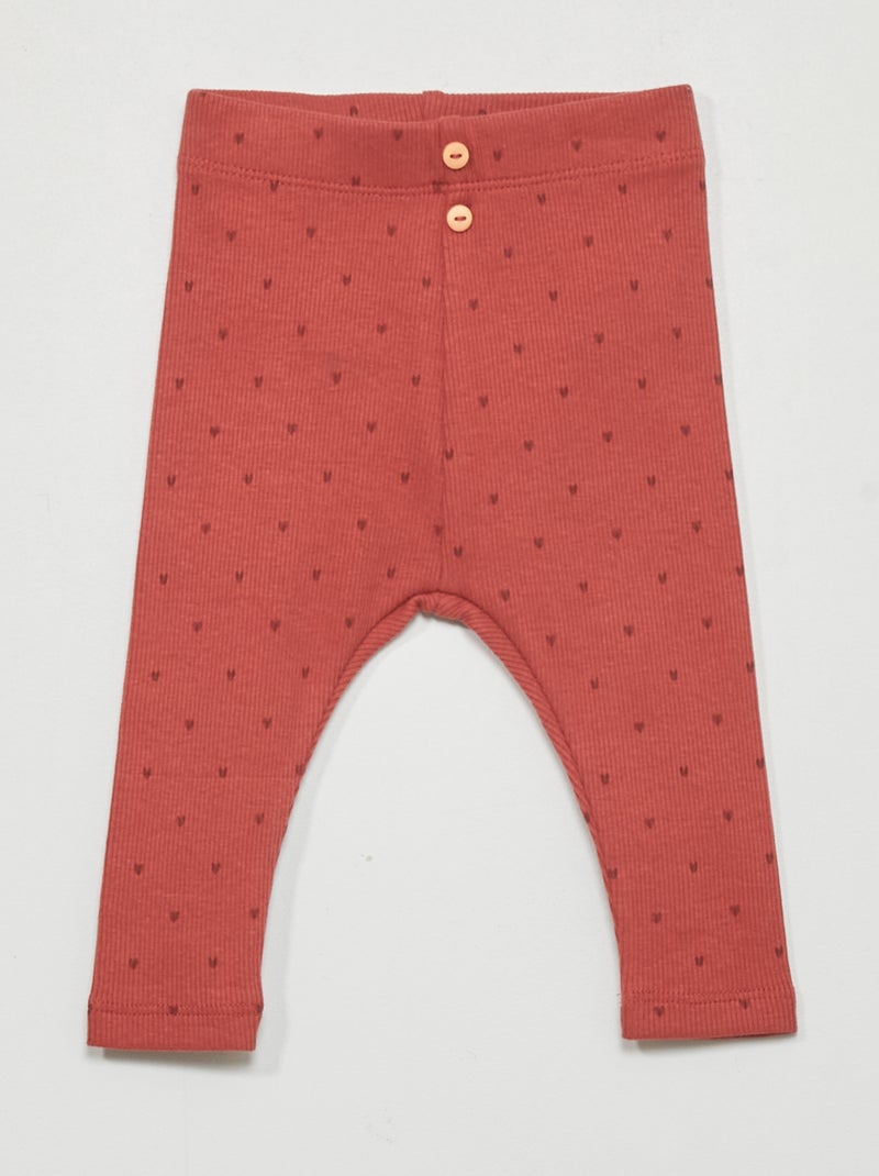 Legging en maille côtelée Rouge - Kiabi