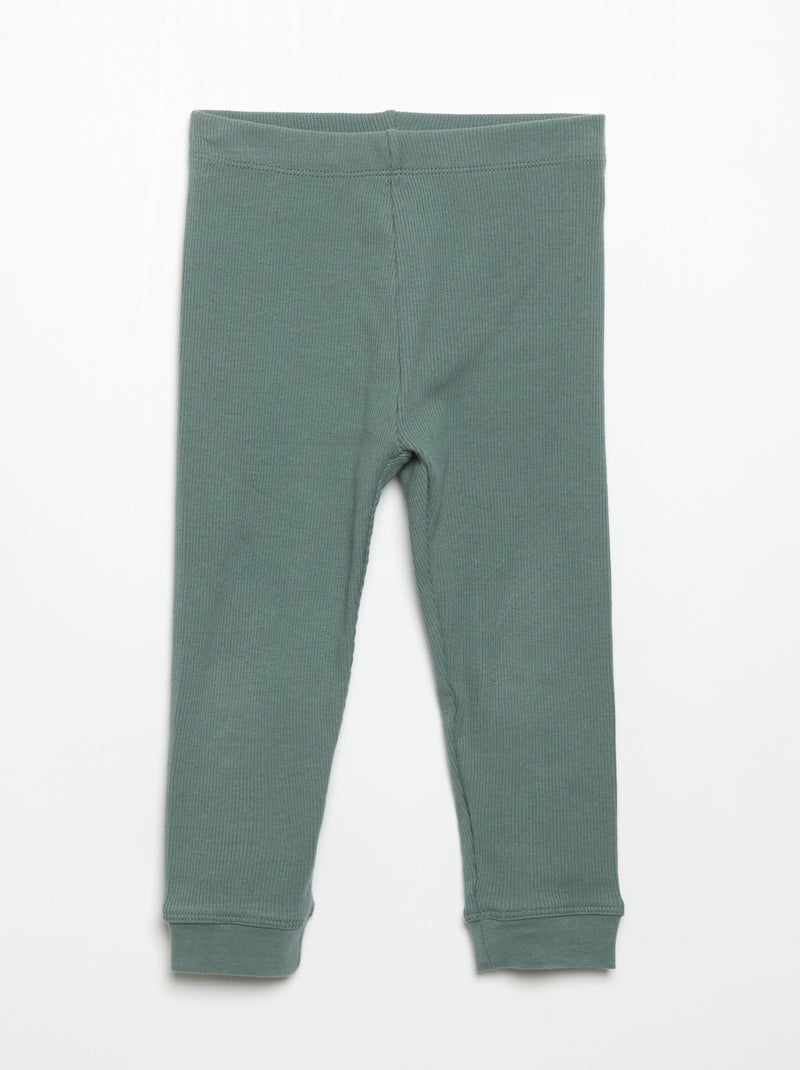 Legging en maille côtelée Vert - Kiabi