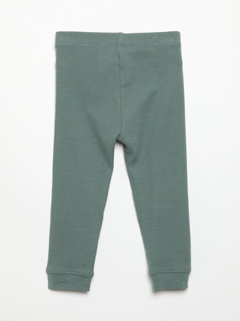 Legging en maille côtelée Vert - Kiabi