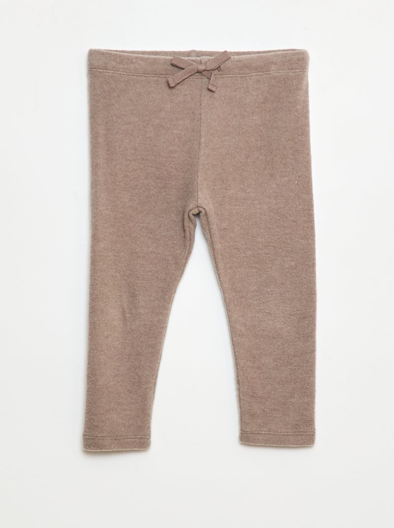 Legging en maille doudou Beige - Kiabi