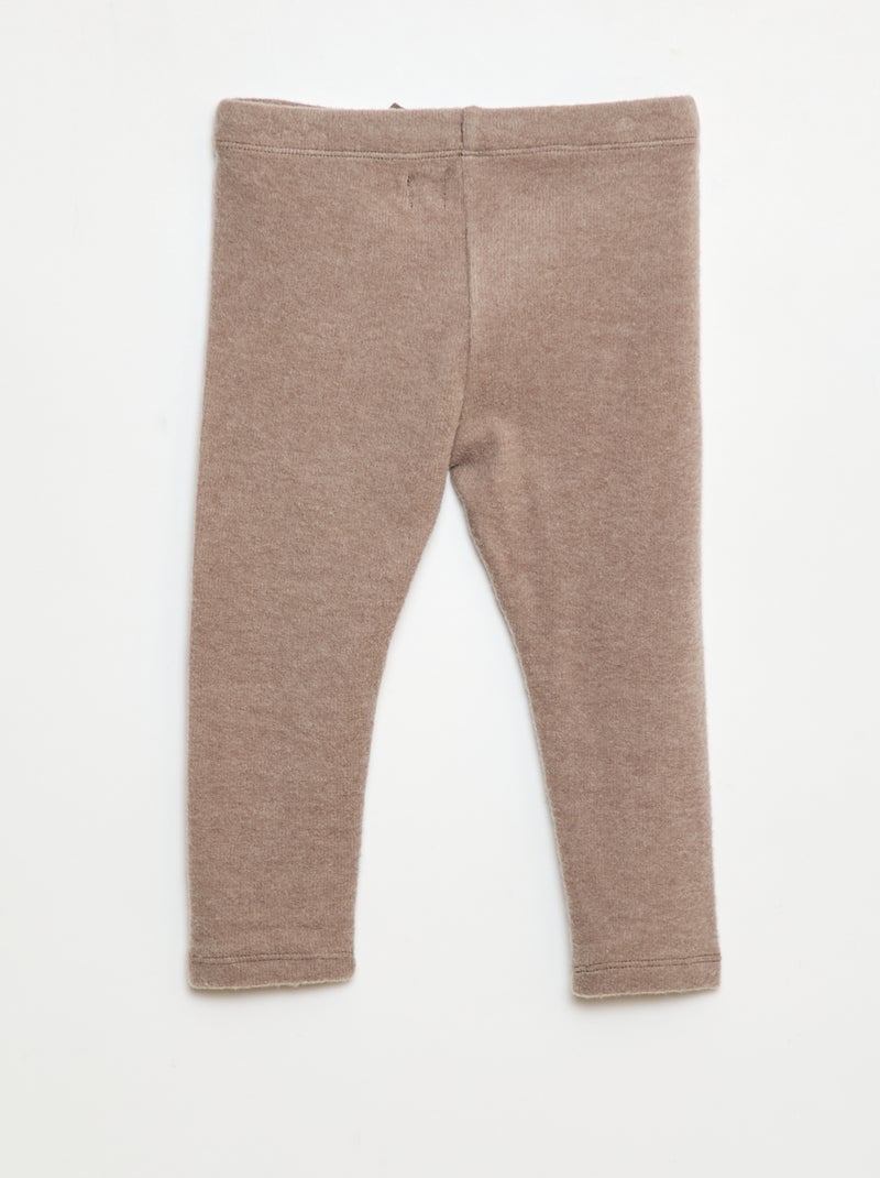 Legging en maille doudou Beige - Kiabi
