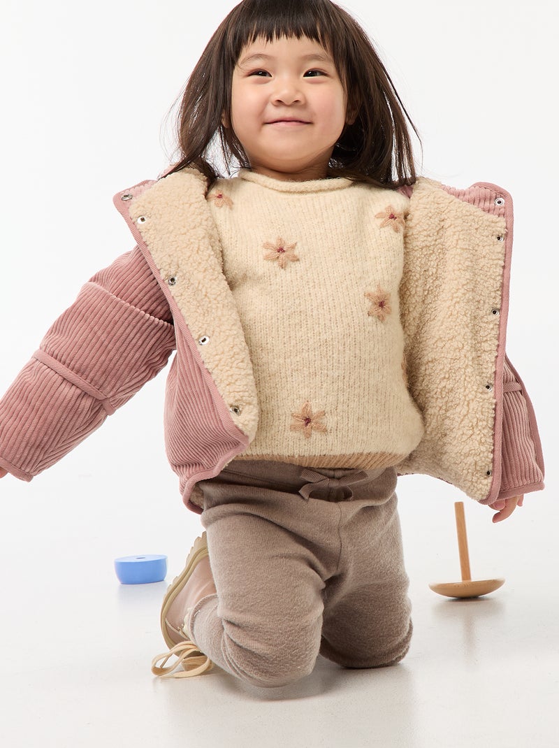 Legging en maille doudou Beige - Kiabi