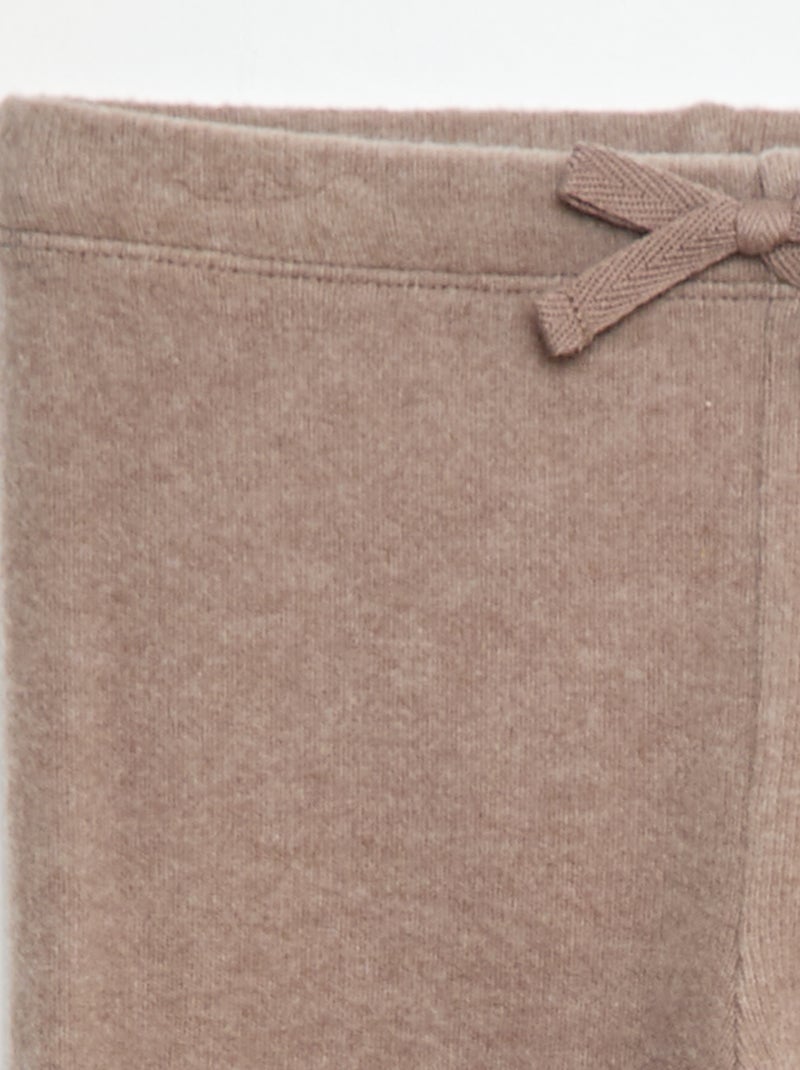 Legging en maille doudou Beige - Kiabi