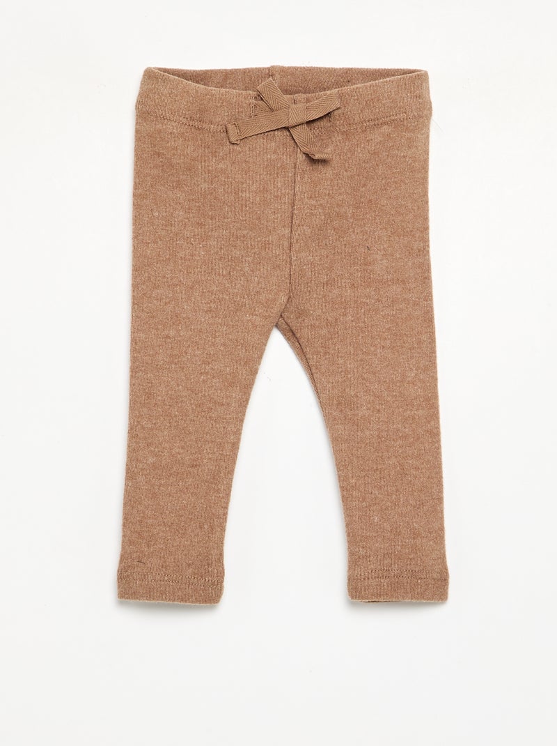 Legging en maille doudou Beige - Kiabi