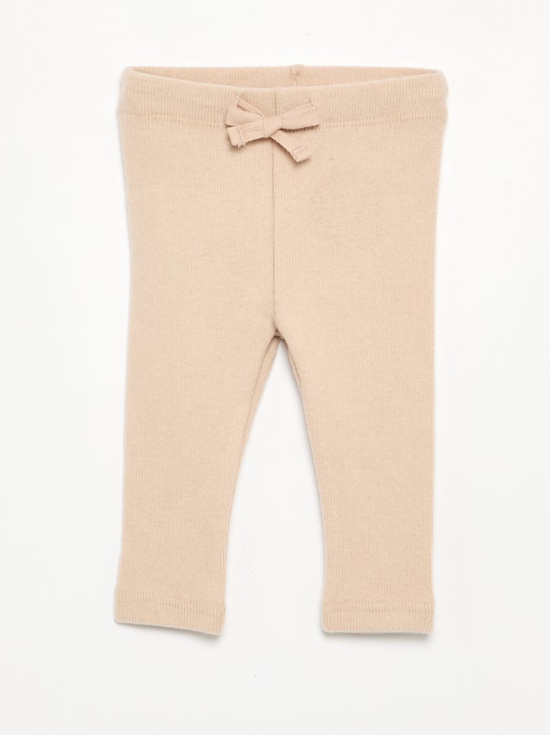 Legging en maille doudou Beige - Kiabi