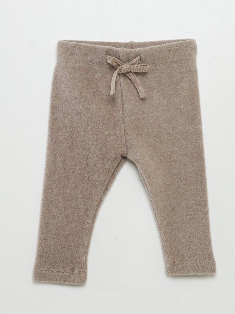 Legging en maille doudou Marron - Kiabi