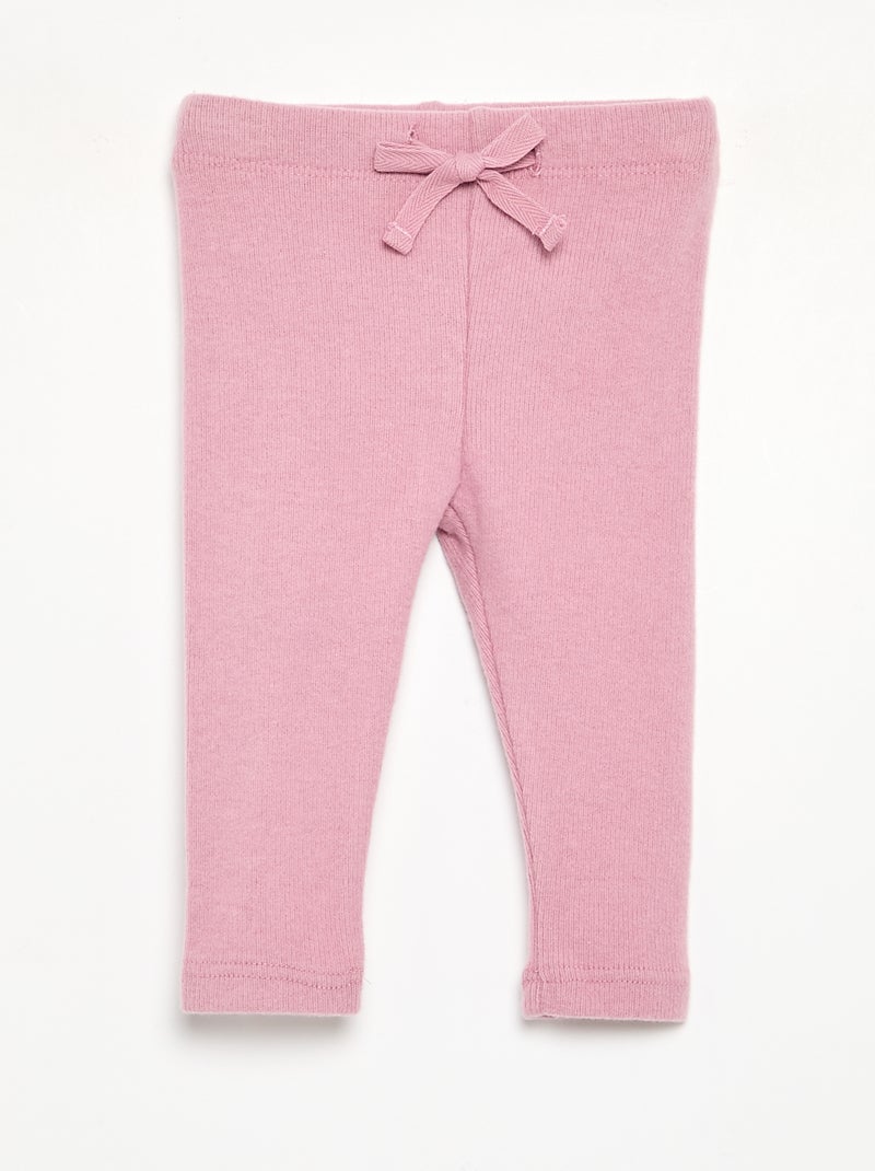 Legging en maille doudou Rose - Kiabi