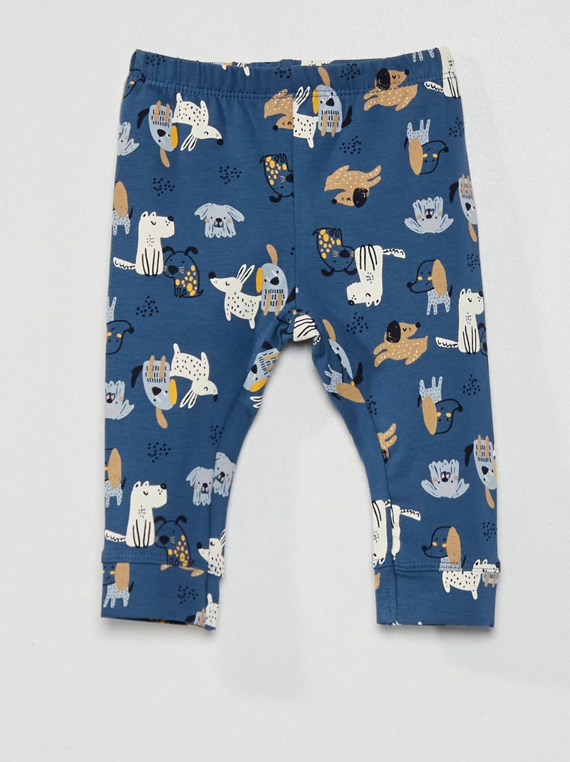 Legging en maille jersey avec imprimé fantaisie bleu marine - Kiabi