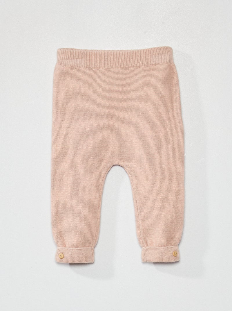 Legging en maille point mousse Rose - Kiabi