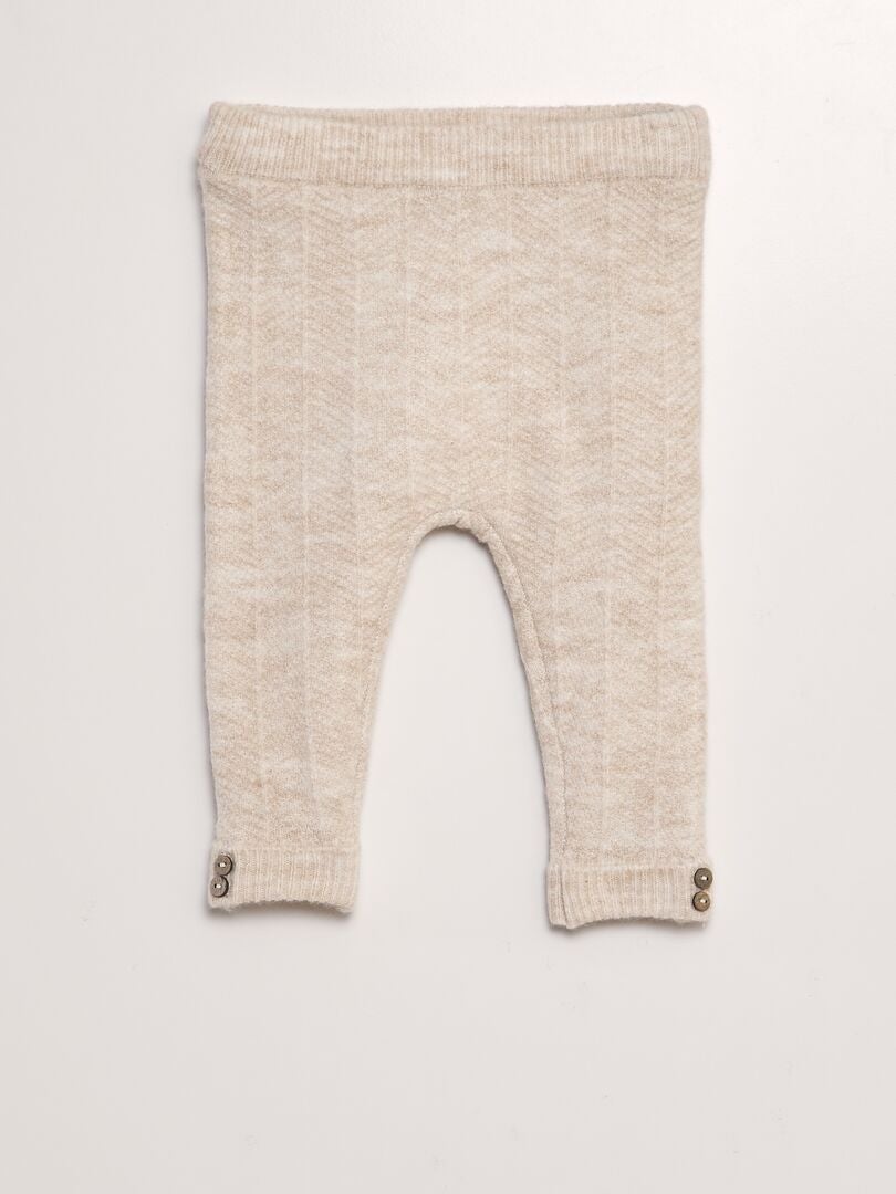 Legging en maille tricot BEIGE - Kiabi