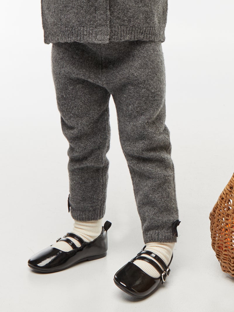 Legging en maille tricot Gris - Kiabi