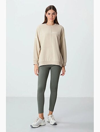 Legging en mélange de coton, taille haute tommy