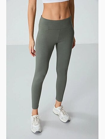 Legging en mélange de coton, taille haute tommy