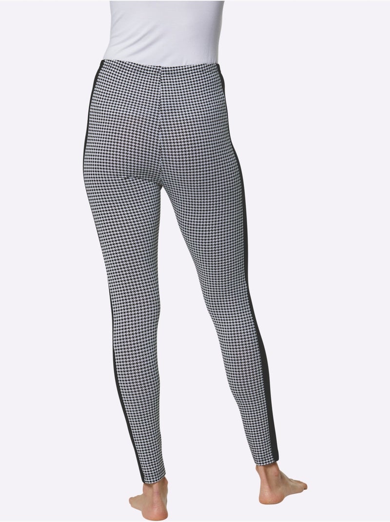 Legging En Modal Jersey Fin - Taille Standard - Witt Noir Blanc - Kiabi