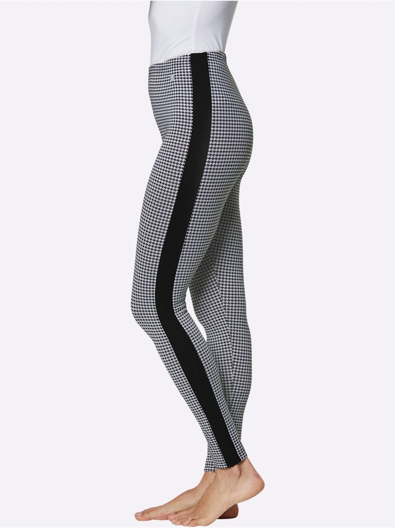 Legging En Modal Jersey Fin - Taille Standard - Witt Noir Blanc - Kiabi