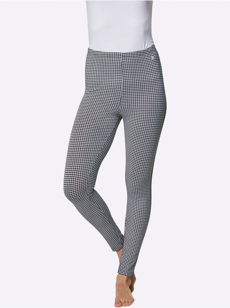 Legging En Modal Jersey Fin - Taille Standard - Witt Noir Blanc - Kiabi