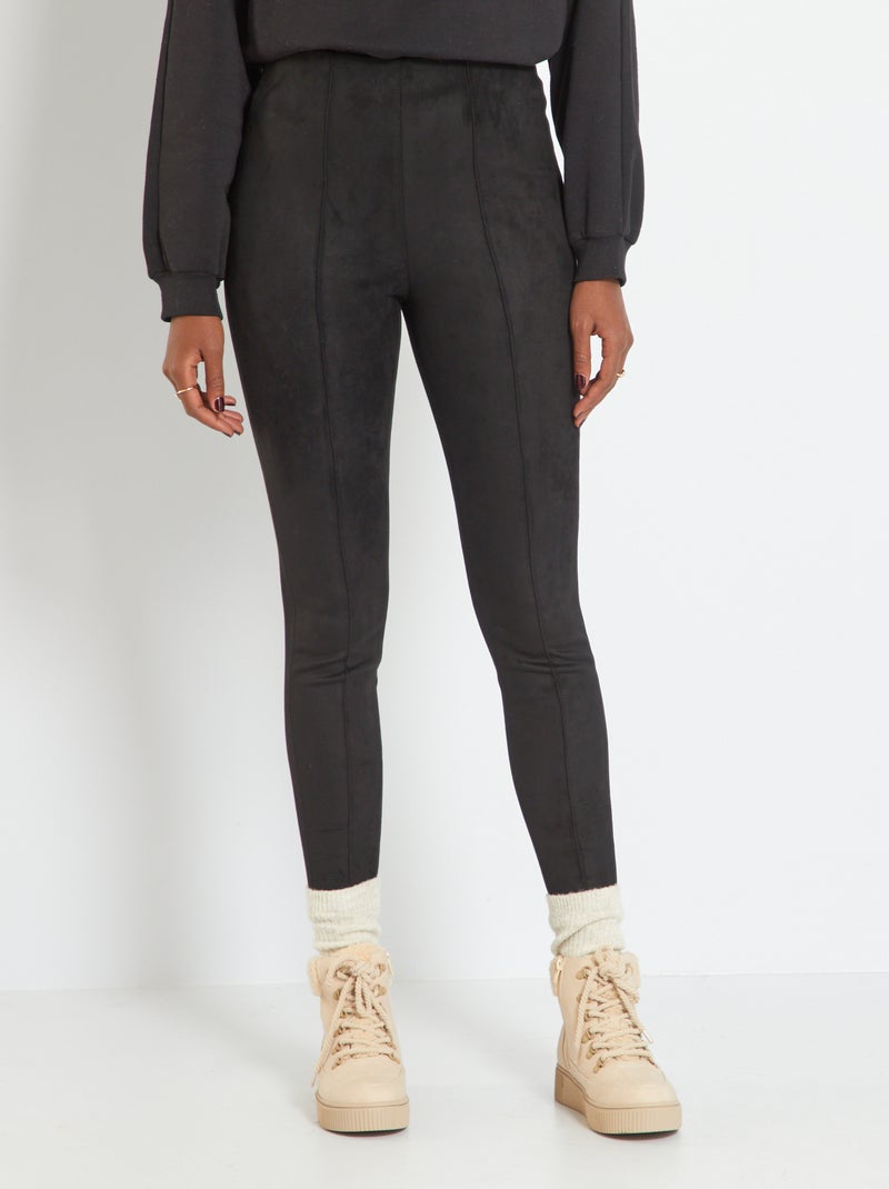Legging en suédine noir - Kiabi