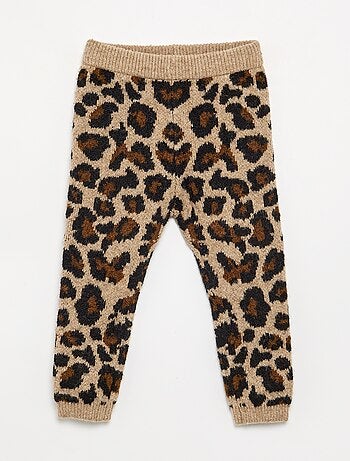 Legging en tricot à motif léopard
