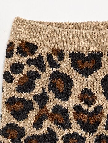 Legging en tricot à motif léopard