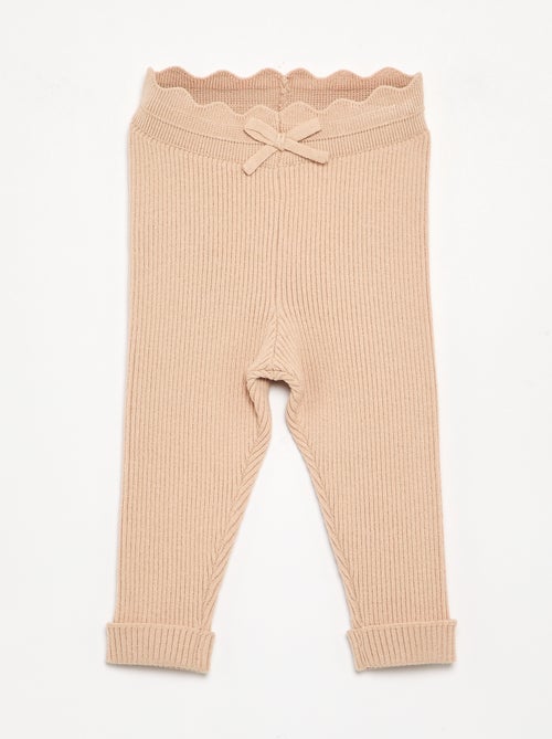 Legging en tricot avec nœud à la taille - Kiabi