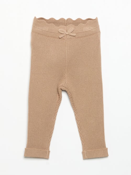 Legging en tricot avec nœud à la taille - Kiabi