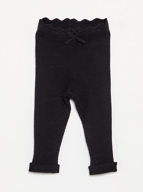 Legging en tricot avec nœud à la taille - Kiabi