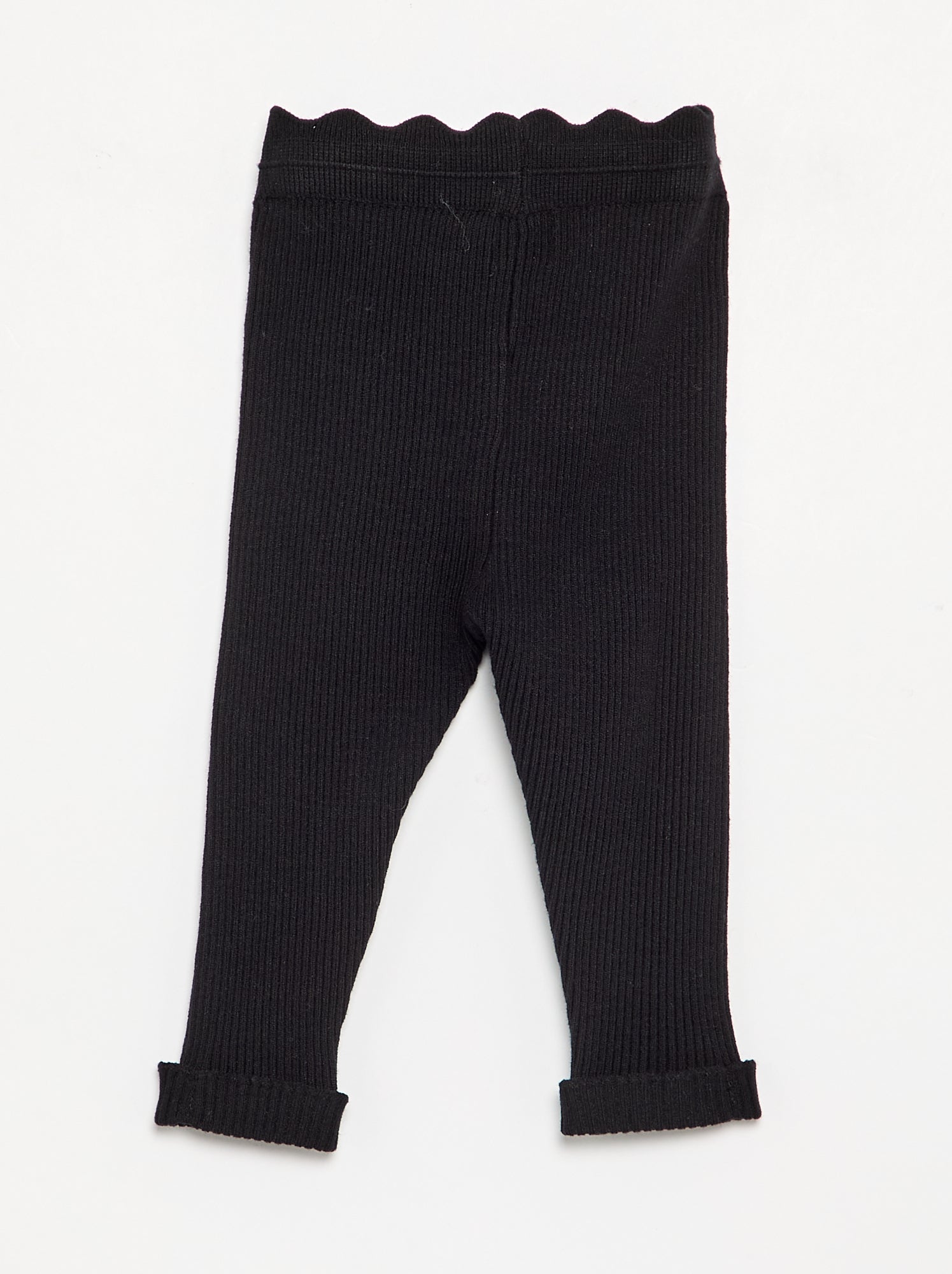 Legging en tricot avec nœud à la taille - Noir