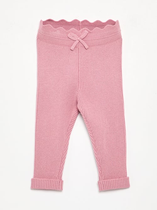 Legging en tricot avec nœud à la taille - Kiabi