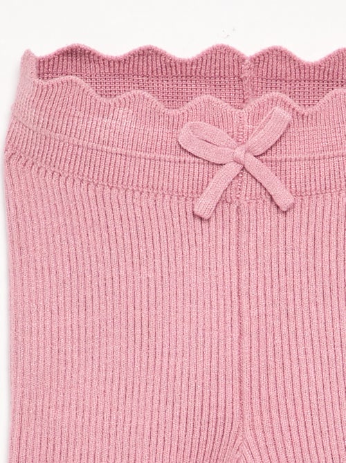 Legging en tricot avec nœud à la taille - Kiabi