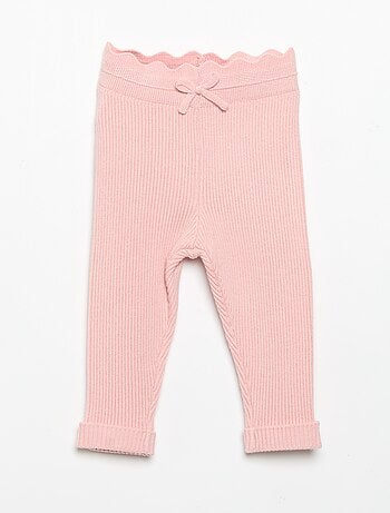Legging en tricot avec nœud à la taille