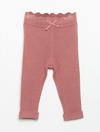 Legging en tricot avec nœud à la taille
