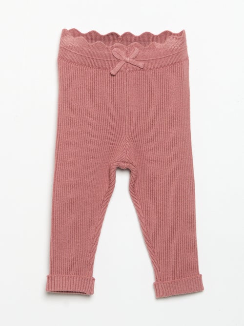 Legging en tricot avec nœud à la taille - Kiabi