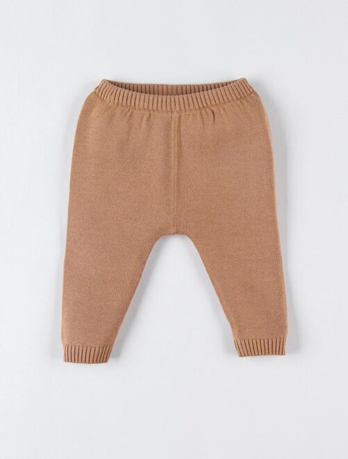 Legging en tricot bio fin, caramel Noukie's - Kiabi