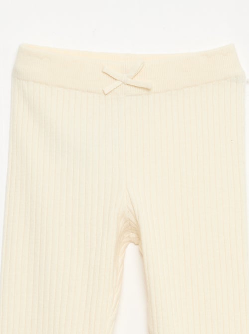 Legging en tricot côtelé uni - Kiabi
