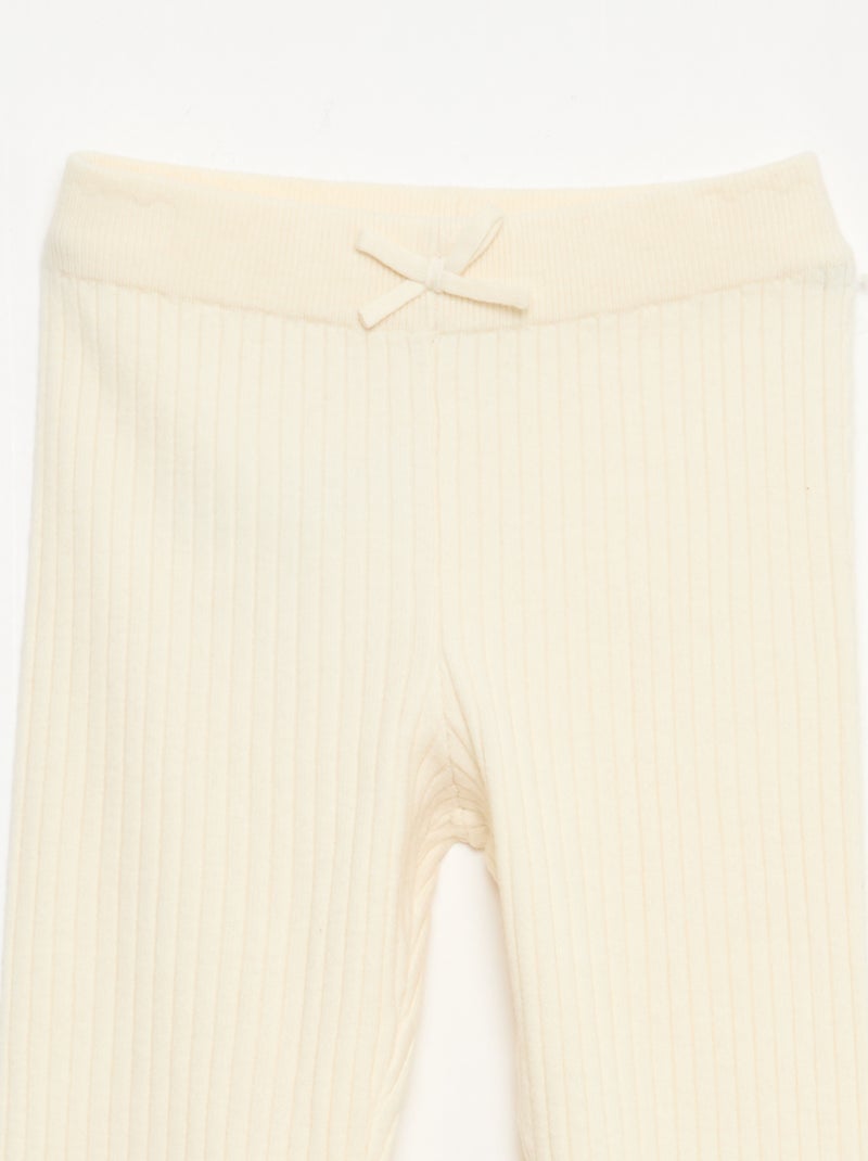 Legging en tricot côtelé uni Blanc - Kiabi