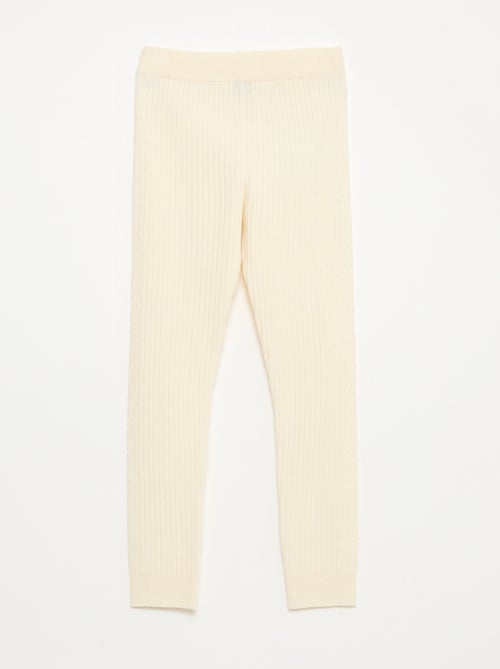 Legging en tricot côtelé uni - Kiabi