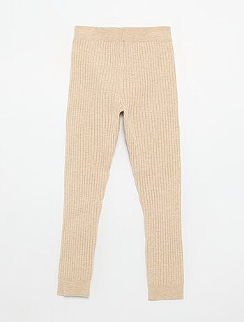 Legging en tricot uni avec noeud à la taille