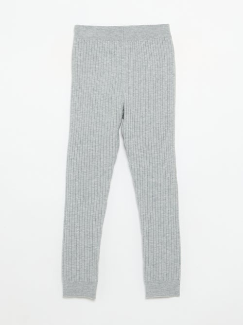 Legging en tricot uni avec noeud à la taille - Kiabi