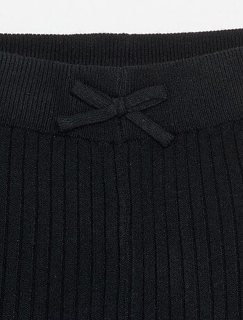 Legging en tricot uni avec noeud à la taille