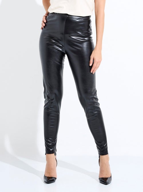 Legging enduit ceinture élastiquée - Afibel - Kiabi