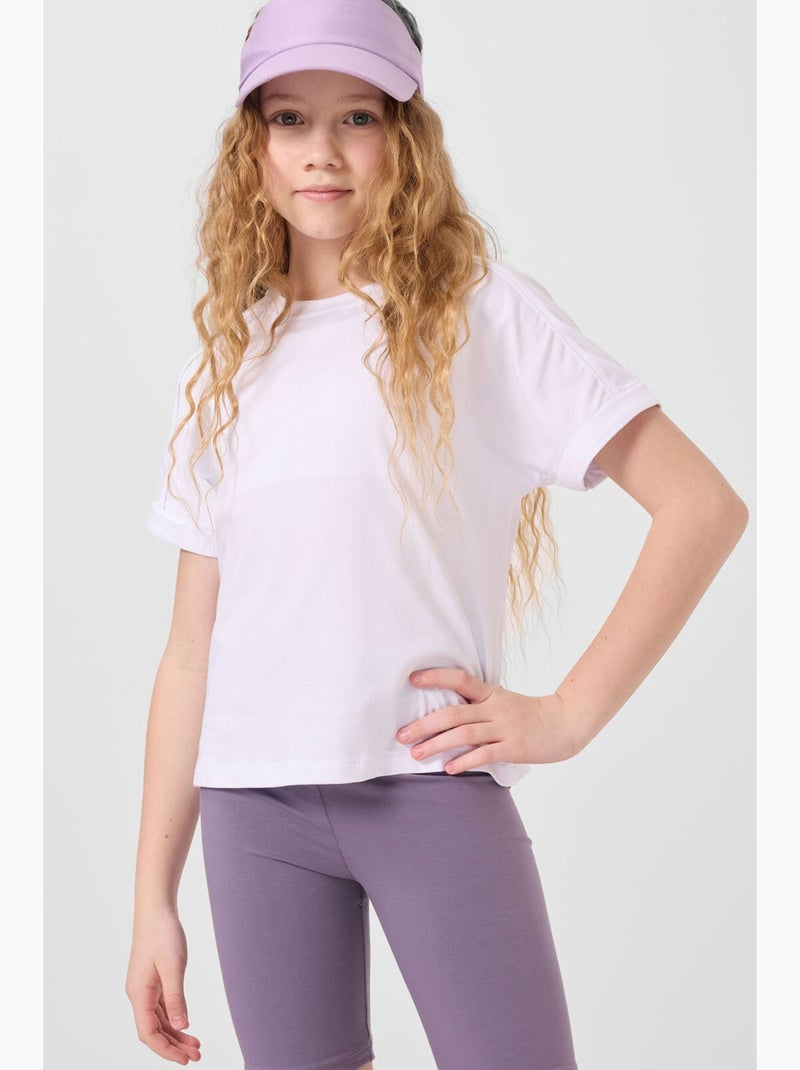 Legging enfant en coton tommy Mauve - Kiabi