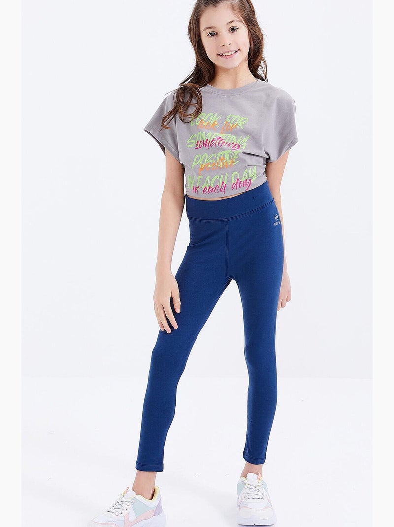 Legging enfant tommy Noir Gris - Kiabi