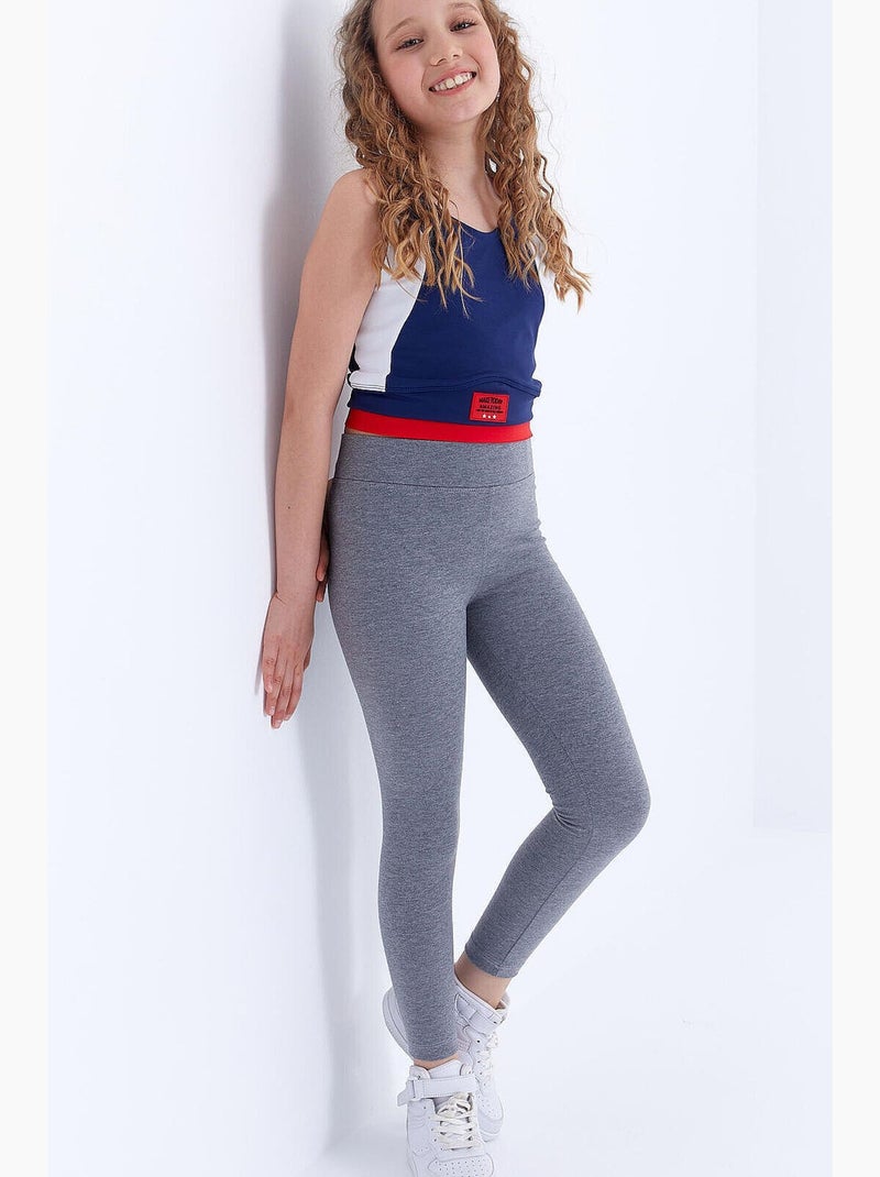Legging enfant tommy Noir Gris - Kiabi
