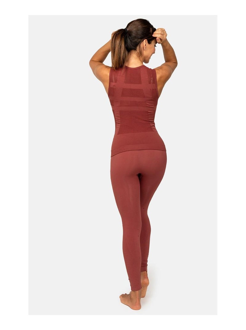 Legging et T-shirt Femme sans coutures Fibre Emana Taille haute,Namasté Marron - Kiabi