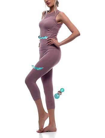 Legging et T-shirt Femme sans coutures Fibre Emana Taille haute,Namasté