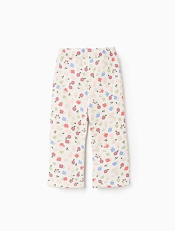 Legging évasé en coton peigné à motif floral